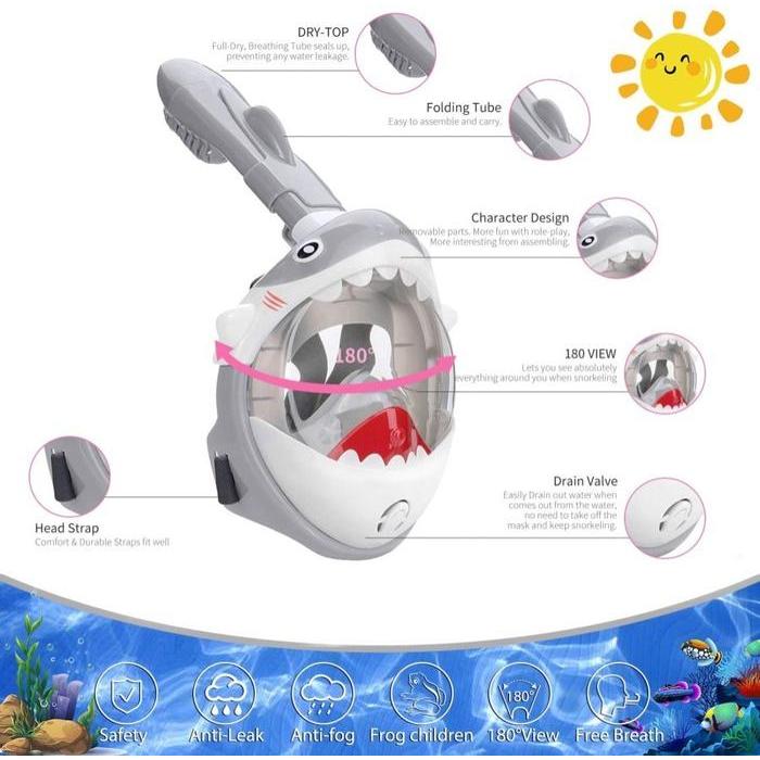 Masker Snorkeling Anak Full Face Scubagear - Mask Snorkeling