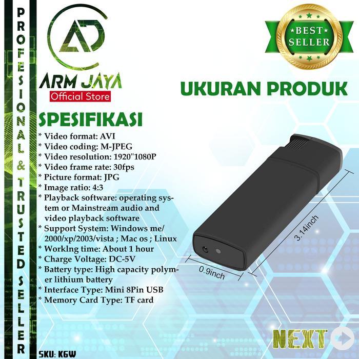 Best Seller Armjaya K6 Wifi Lighter Camera Fhd 1080P Mancis Kamera Video Recorder App Monitoring