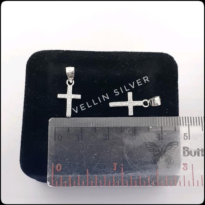 Promo Kalung Liontin Salib Perak 925 Asli - Kalung Italy Santa & Liontin Salib Kecil Silver 925