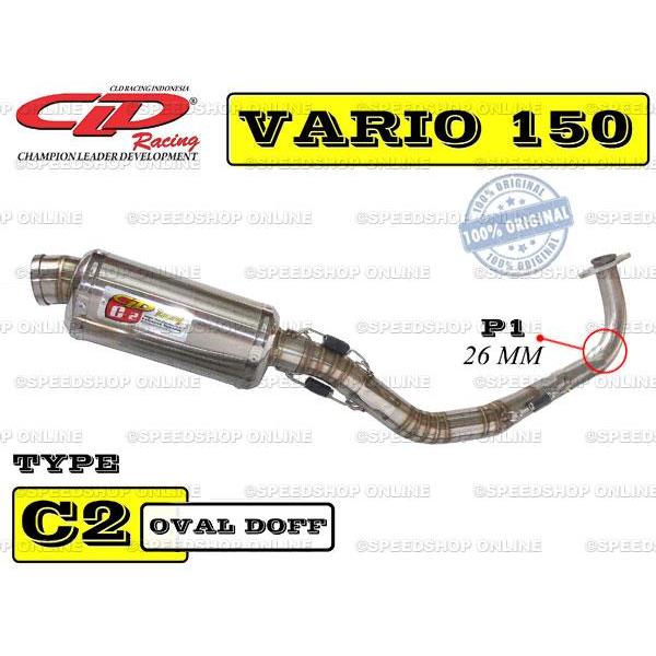 Knalpot Cld Racing Vario 150Fi Type C2 Silencer Tri-Oval Doff