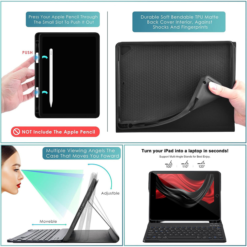 For iPad 9.7 inch Case, Keyboard Case for iPad 9.7 Inch iPad 6th / 5th Gen/iPad Pro 9.7 2016, iPad