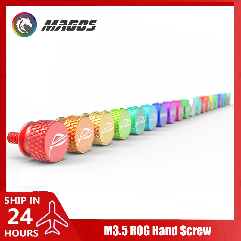 Computer Case Cabinet M3.5 Screws Hand Tighten 6#-32x6 ROG Logo Etching Aluminum Knurled