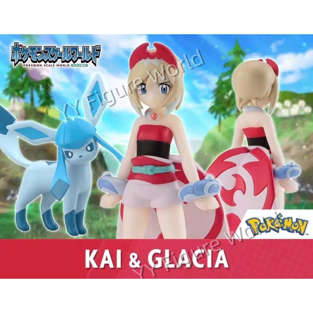 Bandai Scale World POKEMON Hisui Region Irida Glaceon Adaman Leafeon Anime Figures Toys