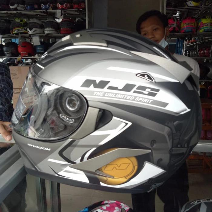 Ready SP HELM NJS SHADOW DOUBLE VISOR MOTIF ABU DOF