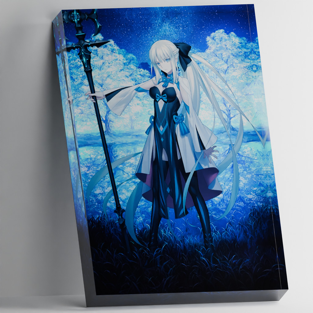 3D Acrylic Block Fate Grand Order Morgan FGO Figure Stand Cubo Holografico Print Your Image G Desk
