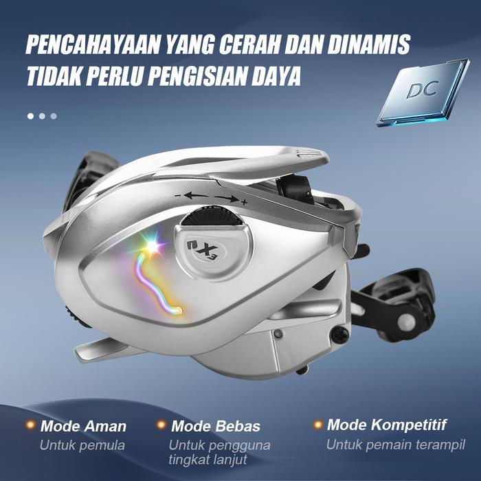 TERBARU Dainamo reel dc bunyi zing,reel pancing berkualitas,Reel Baitcasting EXESE DC Rem Digital