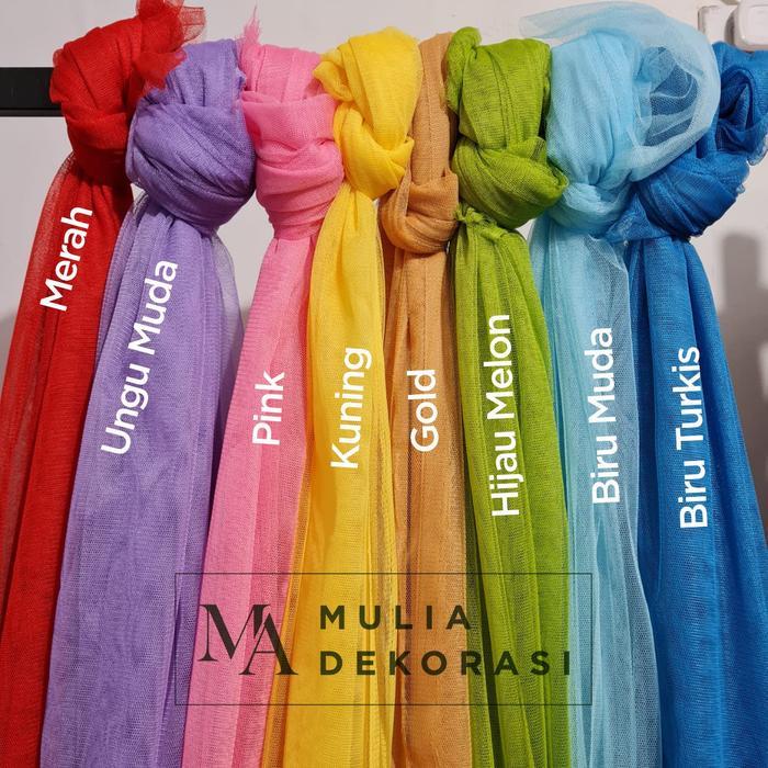 Kain Dekorasi Backdrop Tile Tulle Lamaran Nikah Syukuran Warna Cerah