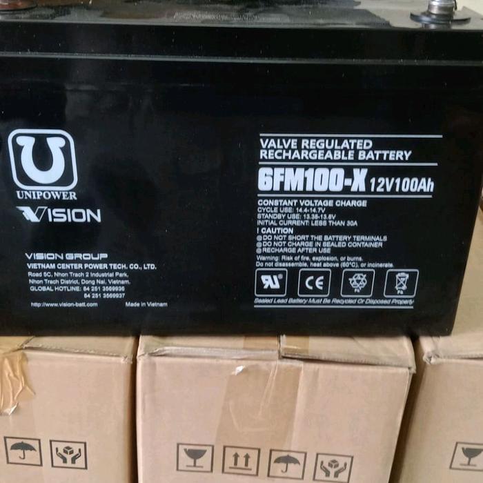 PROMO battery vrla panel Surya 12volt 100ah VISION NEWW BEST PERFORMANCE READY