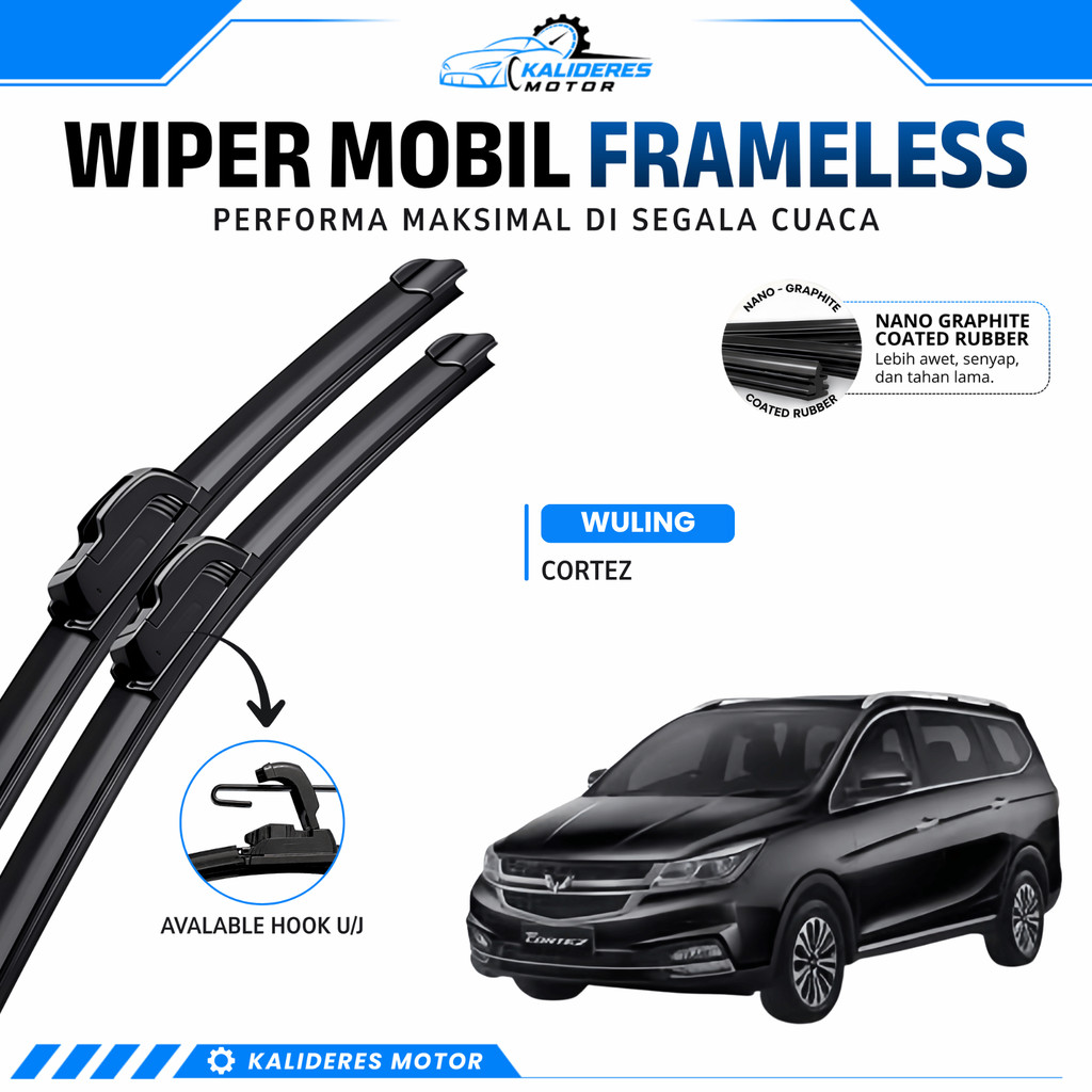 Wiper Wuling Cortez Frameless Kaca Depan Mobil