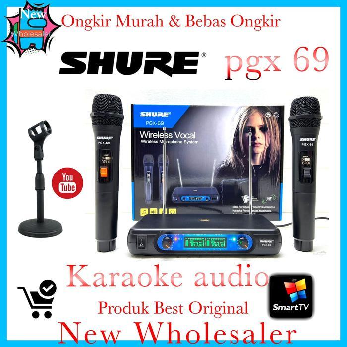Terlaris mic Karaoke Wireless shure Pgx69 Support smart tv youtube
