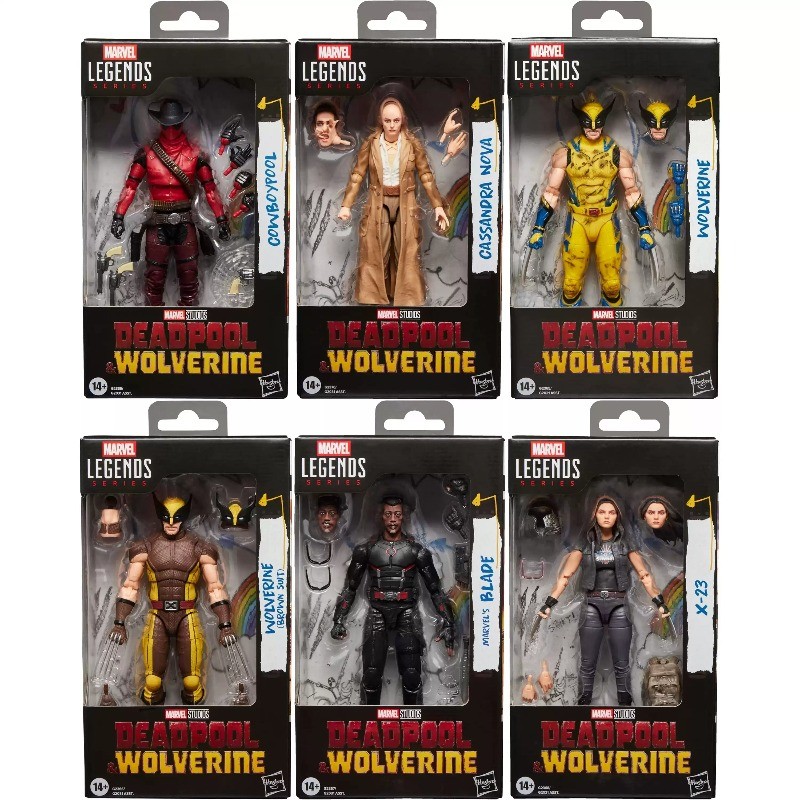 Hasbro Marvel Legends Cowboypool Wolverine Blade Deadpool Wolverine Action Figures Bundle Action