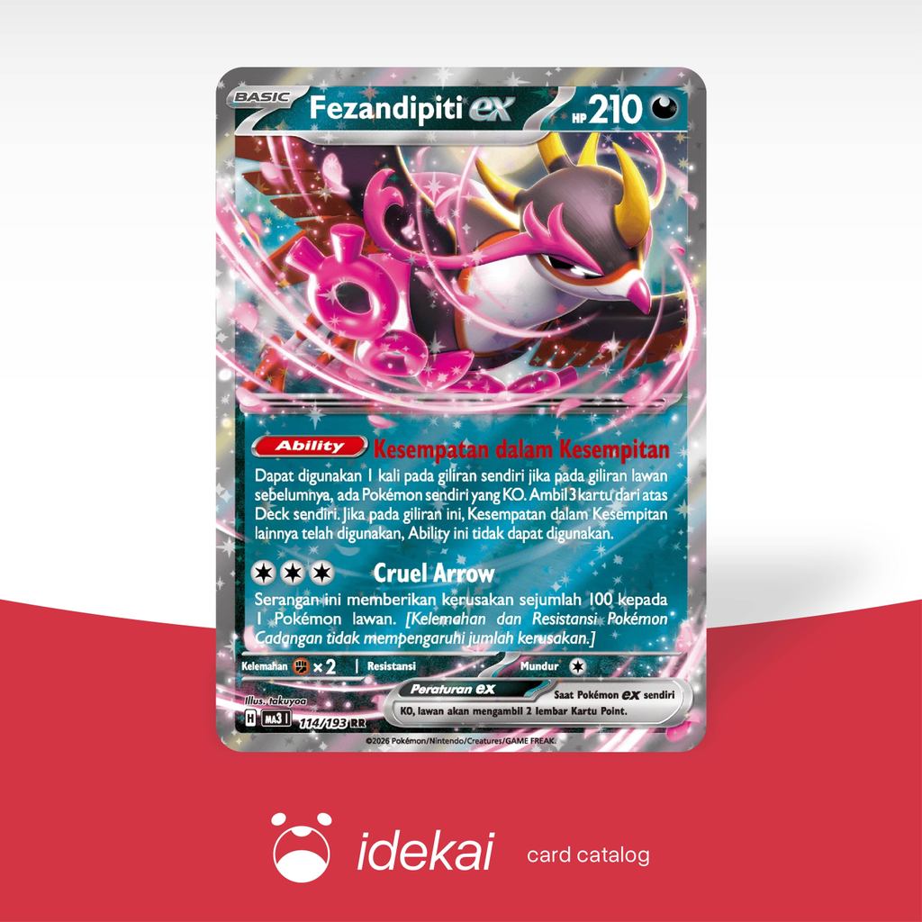 Fezandipiti ex MA3 RR 114/193 - Evolusi Mega Impian - Pokemon TCG Indonesia - Idekai Store