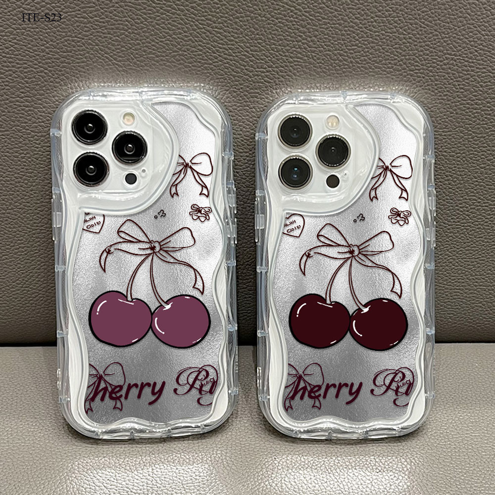 Case Hp Bingkai Cream Gelombang Aesthetic For Itel A90 A80 A70 P65 P55 RS4 S25 Ultra 5G Casing Tekst