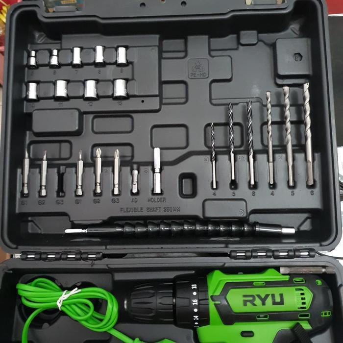 RYU CORDLESS IMPACT DRILL 20V BOR BATERAI BETON RYU SET RCI120V