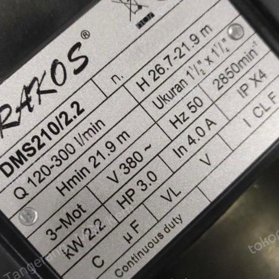 DRAKOS DMS 210 2.2KW 3HP POMPA DORONG CENTRIFUGAL STAINLESS 380V