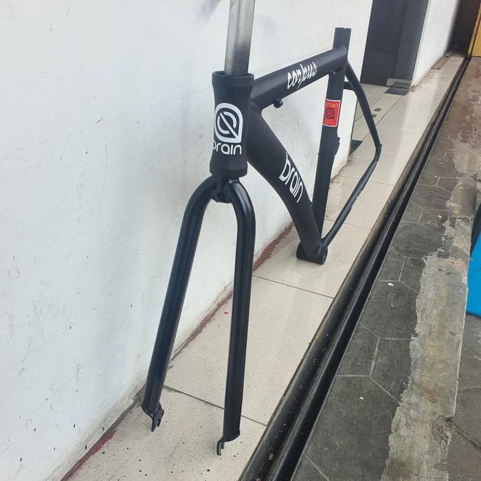 Nonani.Sa- Frame Fixie Alloy Brain Corpus Murah Frameset 700C Fixed Gear Hitam