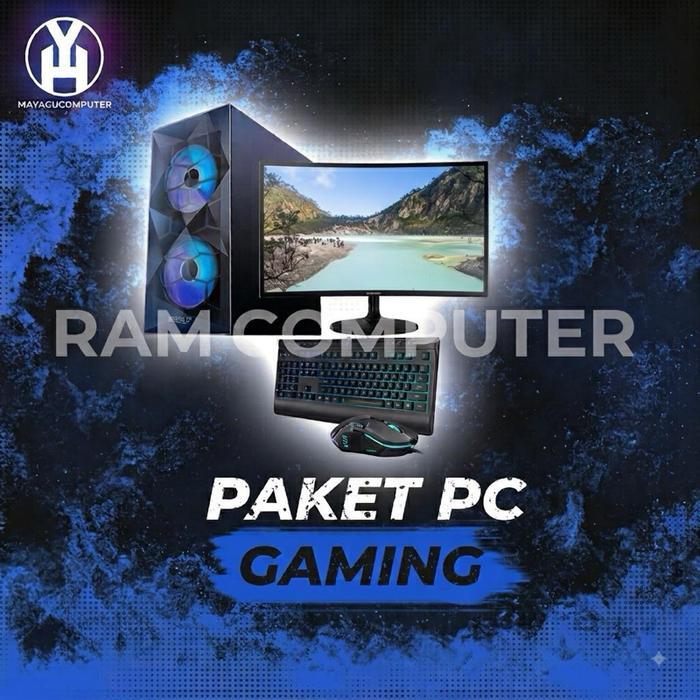 PC Gaming & Editing Rakitan | Siap Live Streaming | Fullset Monitor 24 Inch