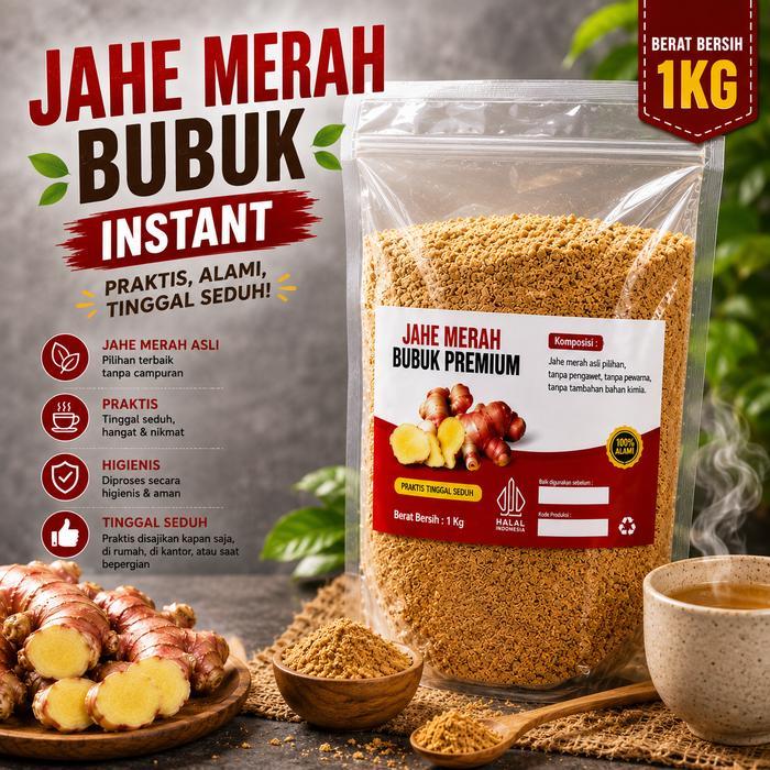 " Jahe Merah Bubuk 1Kg / Jahe Merah Bubuk Instant / Bubuk Jahe Merah Drink