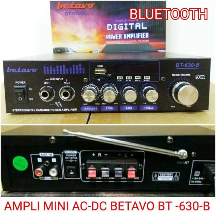 Ampli mini karaoke Amplifier BETAVO BT 630 B Bluetooth USB Efek Echo