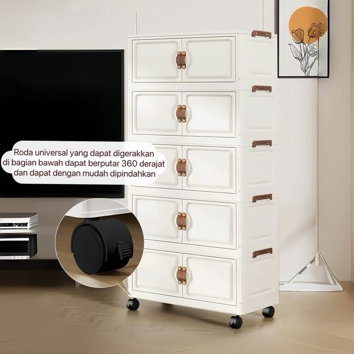 Kotak Penyimpanan Lipat Plastik Storage Box Lemari Pakaian Plastik Kotak Penyimpanan Baju Box