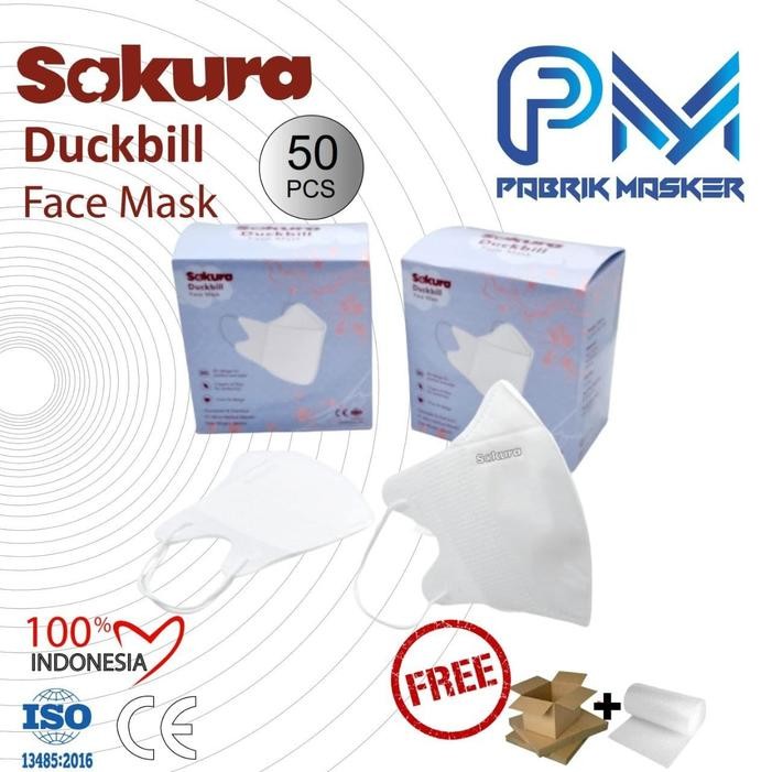 New Masker Duckbill SAKURA 3ply isi 50 Pcs KEMENKES by SEVEN