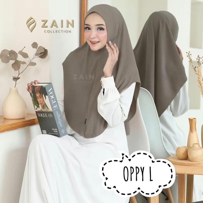 Sedia ZAIN - Hijab OPPY Plisket L Best Seller Kerudung Bergo instan Nyaman Muslim Instan