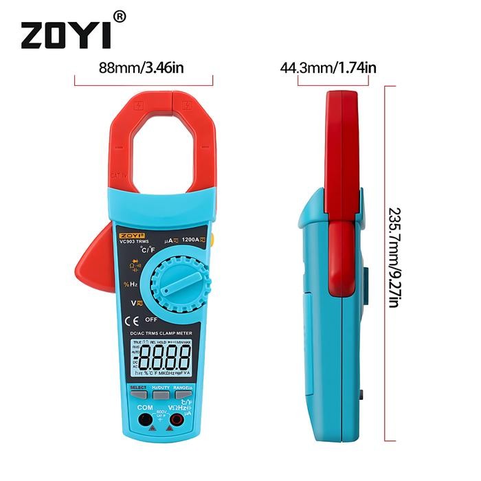 Zoyi VC903 Auto Range Clamp Meter Tang Amper Digital Tang Ampere AC DC