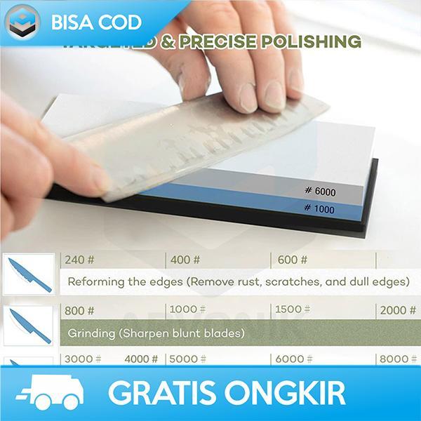 BATU ASAHAN PISAU BATU PENGASAH DUAL GRIT KEKASARAN 1000 3000 PRESISI