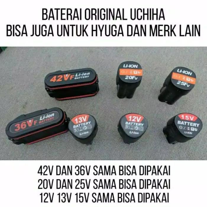 baterai bor cordless potong rumput dll uchiha hyuga 42v 36v 15v 13v 12