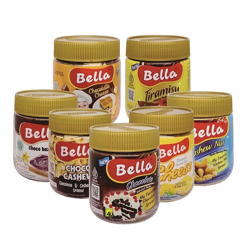 Bella Spread Selai Roti Jar 300gr - Coklat | Cashew Nut | Chasew Coklat | Tiramisu
