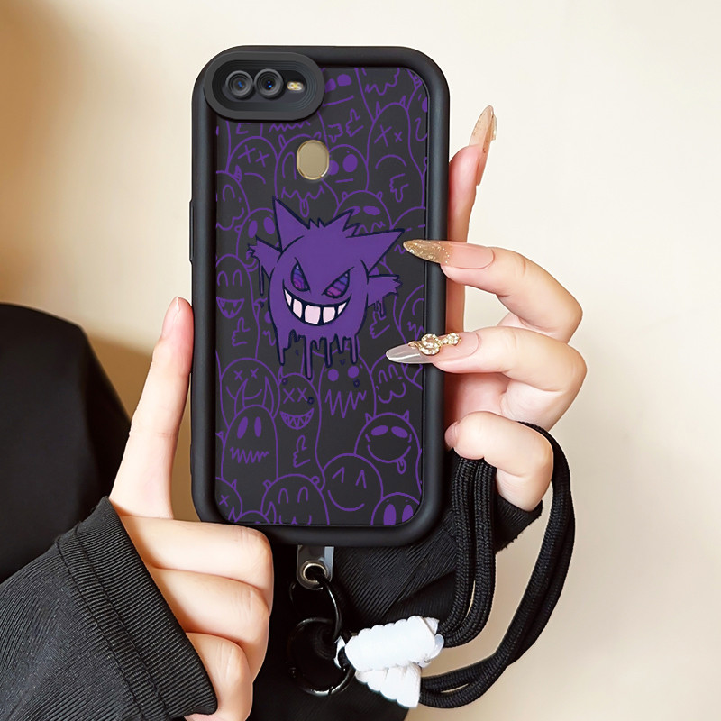 Casing Hp untuk OPPO A7 A5s A12 A12s A11K Case Casing HP Softcase Ponsel Soft Shell dengan Tali Sili