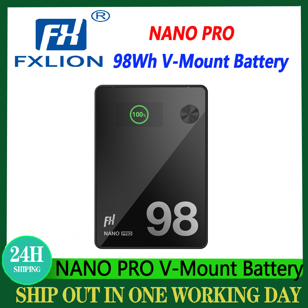 FXLION NANO PRO V-Mount Battery 98Wh USB-C/D-Tap Input/Output V-Mount Battery