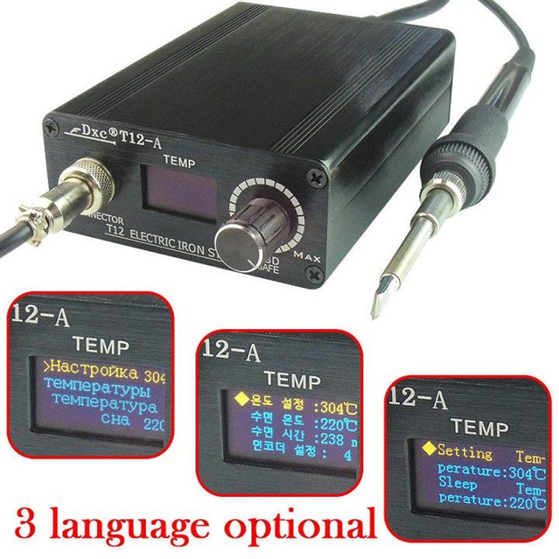 T12 HANDLE 110V/220V OLED DIGITAL SOLDERING IRON STATION WITH FINISHED CONTROLLER