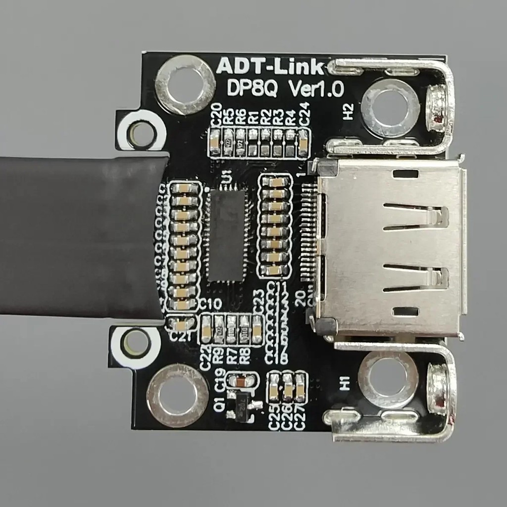 ADT-LINK DISPLAYPORT 1.4 RIBBON EXTENSION CABLE MALE-FEMALE FLAT SHIELDING FPC DP TO DP ADAPTER 90