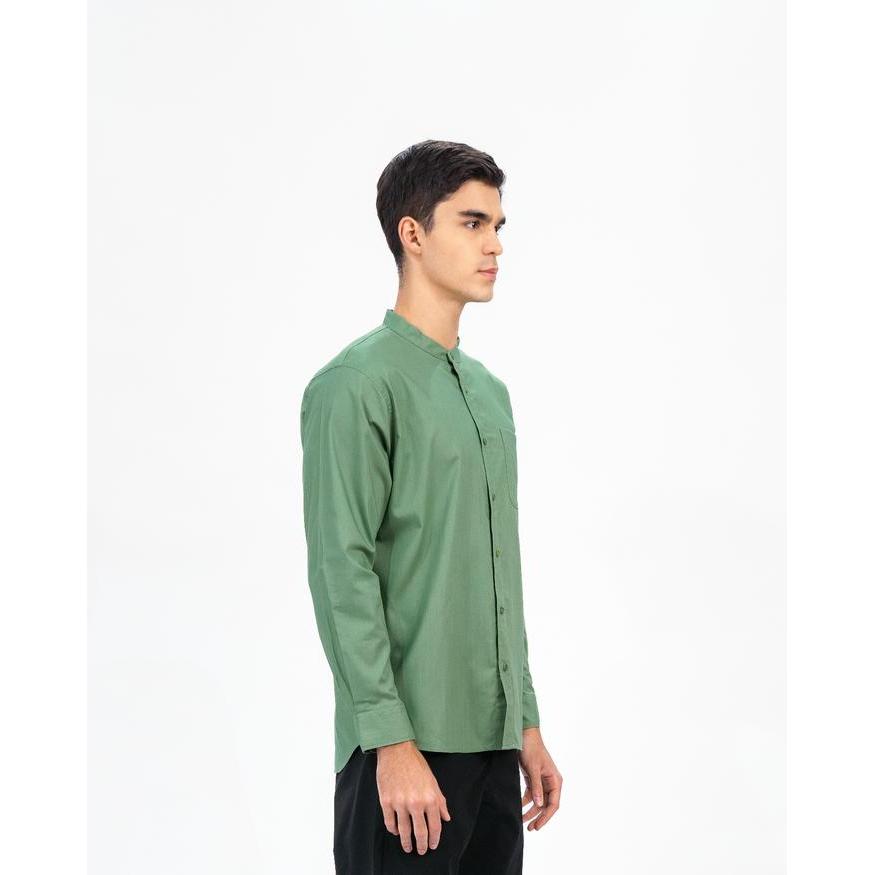 yvd1- Erigo Shanghai Long Sleeve Basic Fairuz Sage Green - Kemeja Koko Lengan Panjang Unisex