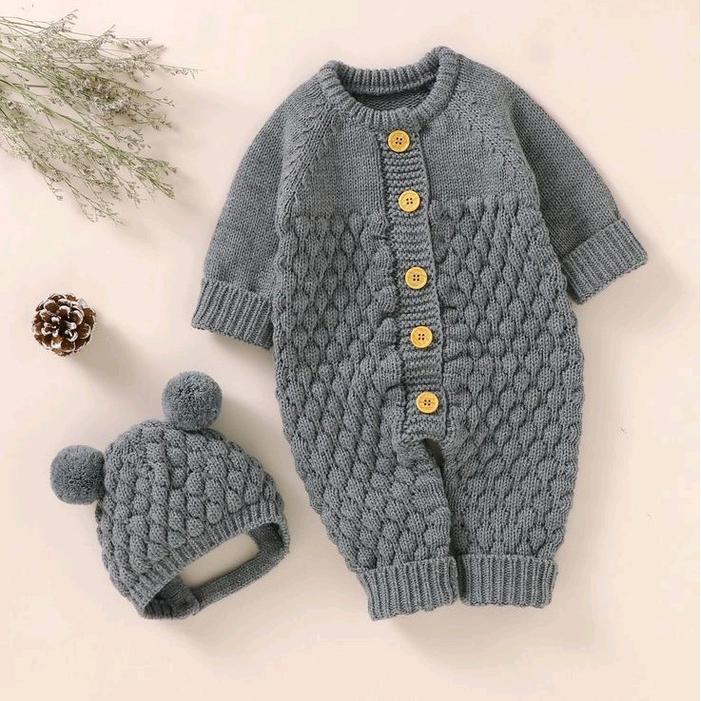 Baju Kodok Bayi 0-10Bulan Jumper Nanas Gratis Ciput Uniseks Bayi Baru Lahir New Born Cewek Cowok