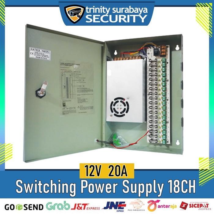 Psu Power Supply Cctv Box 12V 20A - Psu Box Cctv -