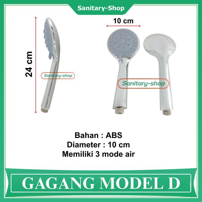 Gagang Kepala Hand Shower Mandi Bulat Kotak Chrome Krom Doff Silver Promo