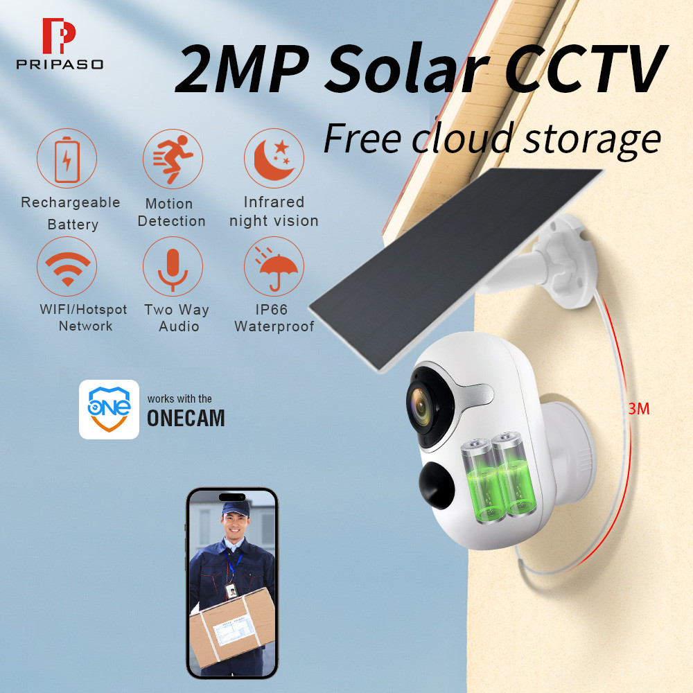 2MP CCTV Camera Outdoor Rechargeable Battery Cam IP66 Waterproof