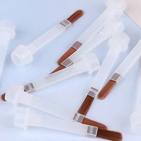 For 15ml Nail Polish Bottle Replacement Brush Brown Hair Nail Art Brush Applicators 5/10/20Pcs