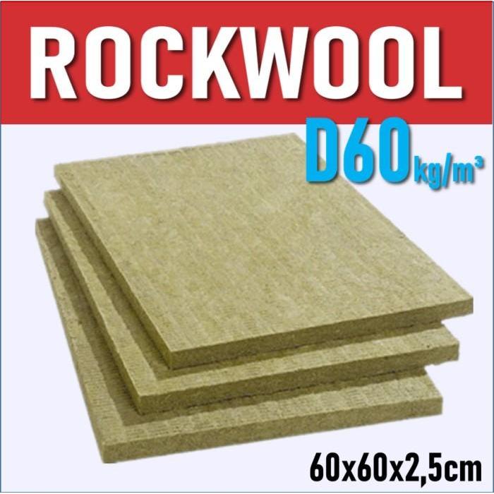 Rockwool Peredam Suara D60 D80 D100 (60X60 Cm Tebal 2,5Cm) Original