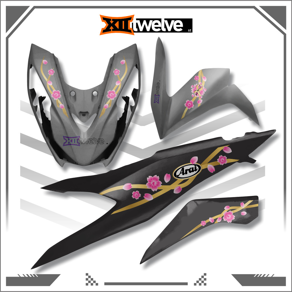 STRIPING MOTOR HONDA BEAT DELUXE 2022 ARAI SAKURA TRANSPARAN