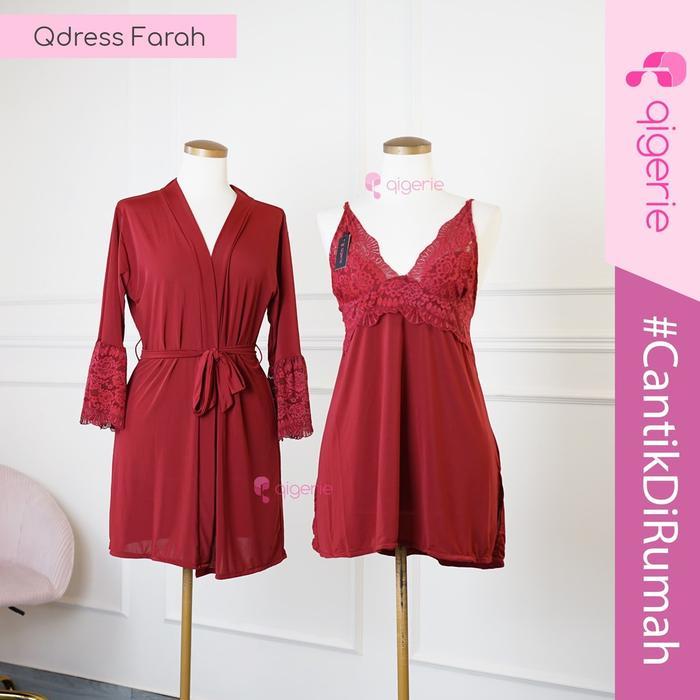Farah Qigerie Baju Tidur Sexy Kimono One Set Kimono Lingerie Daster Kekinian