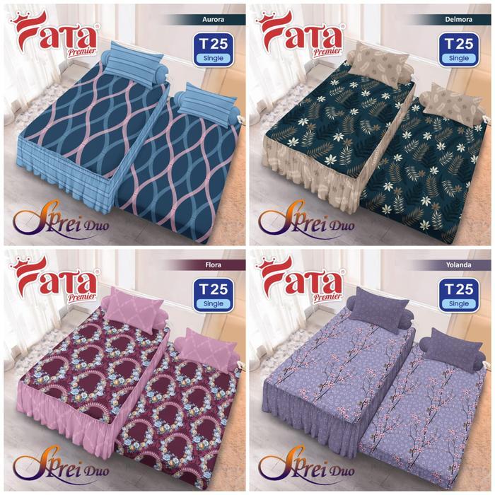 53lg- Fata Premier Sprei Best Sorong T25 Sarung Bed Cover Double 120X200 Cm Microtexadem