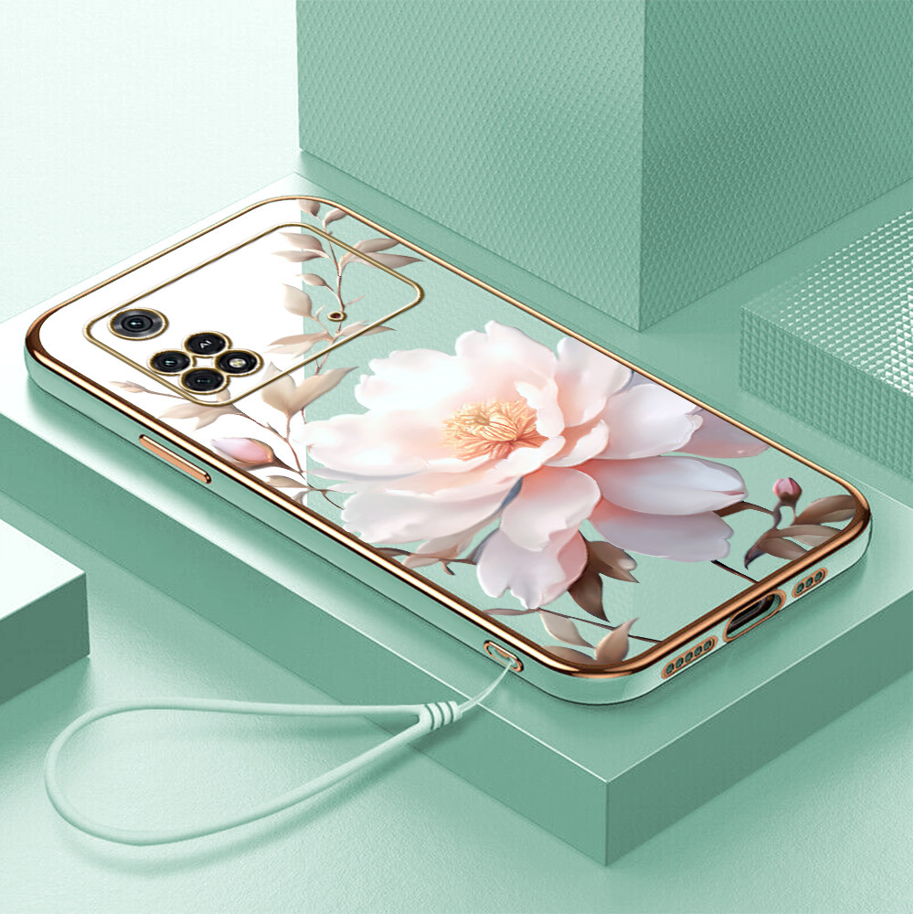 Casing Hp Untuk Xiaomi Poco M4 Pro 4G Case A6 2901 DD POP Tali Gantungan Cassing