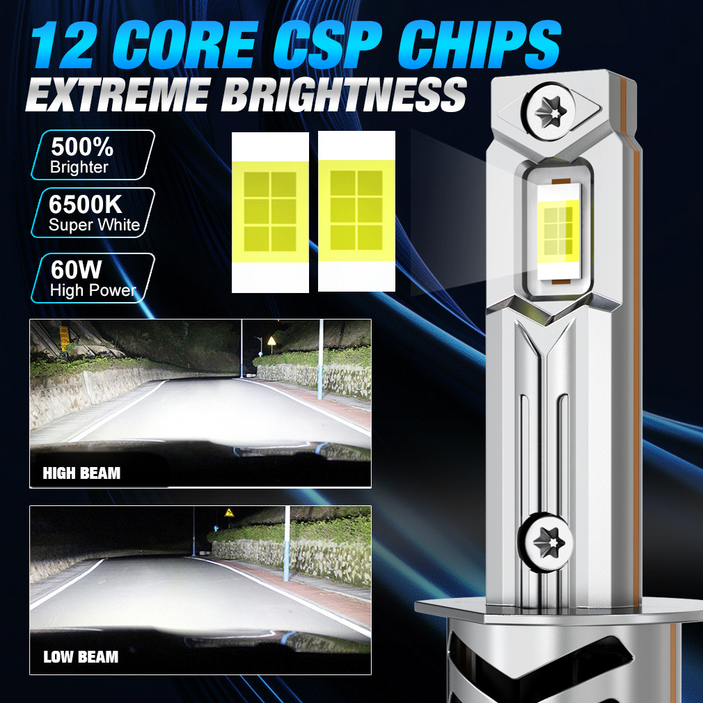 XSTORM H1 LED Lights Bulbs Canbus 60000LM 100w H3 H7 LED Headlight With Fan H1 Turbo Lamps Car