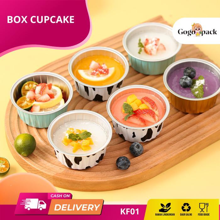 Puding cupcake / Box Cupcake / Alumunium Foil Cup Tray / Cupcake Alumunium Foil / Cetakan Kue / Cup