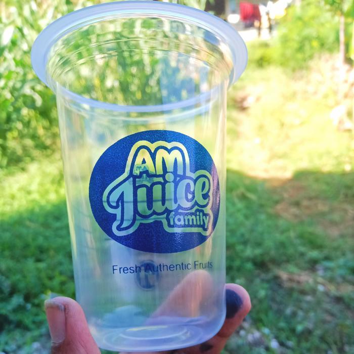 sablon gelas plastik OVAL 14oz cup HOKKAKU