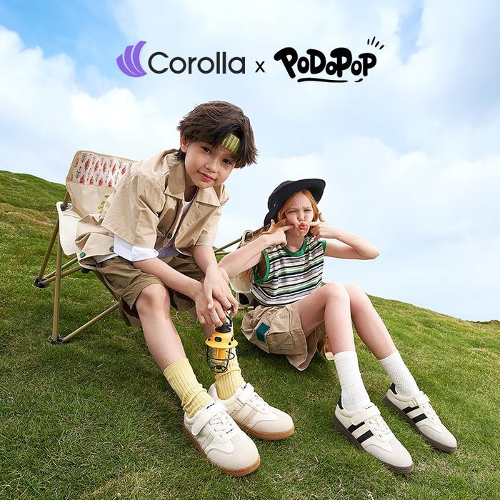 Premium Corolla X Podopop Samba Sepatu Anak Sneakers Kasual Aman Nyaman Antibakteri Warna Hitam