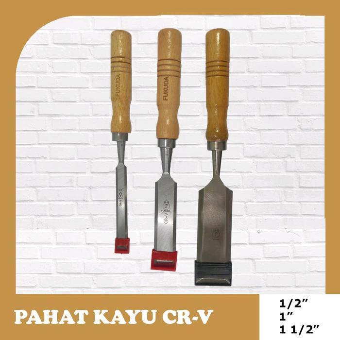 Set 3 pcs Pahat tatah kayu CRV logam crome vanadium